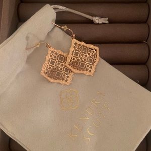 Kirsten Rose Gold Drop Earrings in Filigree
